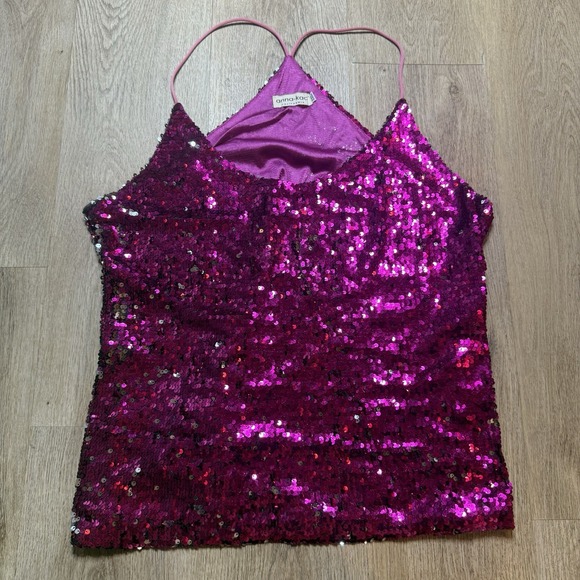 Anna-Kaci Tops - Anna-Kaci Pink‎ Sequin Top Sparkle & Shine Collection Size XXL